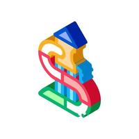 kids slide water park isometric icon vector illustration