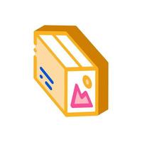 color paper box isometric icon vector illustration