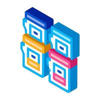 color cartridges isometric icon vector illustration