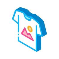 colorful print t-shirt isometric icon vector illustration