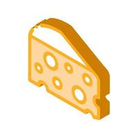 coarse triangular cheese bar isometric icon vector illustration
