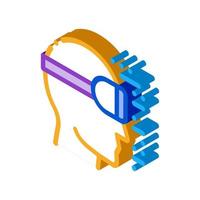 projecting reality through special glasses isometric icon vector illustration