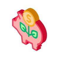 pig money box isometric icon vector illustration