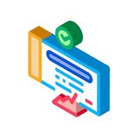 confirmed document chart isometric icon vector illustration