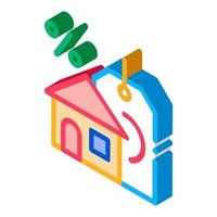 ilustración de vector de icono isométrico de compra de vivienda de interés