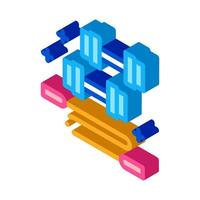 dumbbells and jump rope isometric icon vector illustration