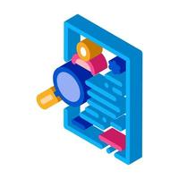 research cv isometric icon vector illustration