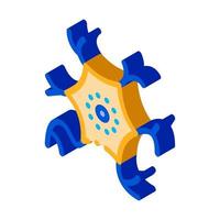 Microscopic Virus Bacterium isometric icon vector illustration