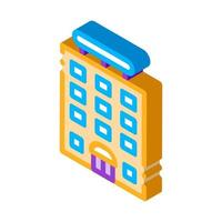 Tower-block Building isometric icon vector illustration