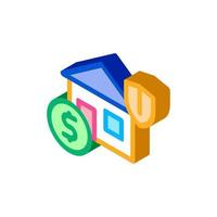 house protection insurance isometric icon vector illustration