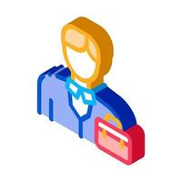 businessman employee isometric icon vector illustration