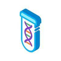 Lab Glass Test Tube With Biomaterial isometric icon vector