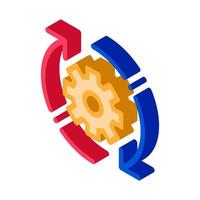 Gear And Arrows Around Agile Element isometric icon vector