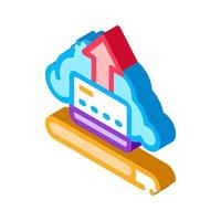 Write-Off Data Through Cloud Storage isometric icon vector illustration