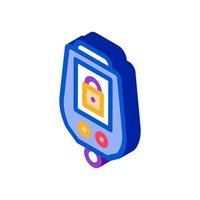 Secure Alarm Padlock isometric icon vector illustration