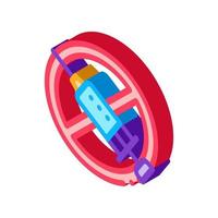 Categorical Injection Ban isometric icon vector illustration