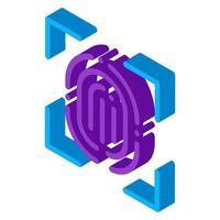 Scan Fingerprint Close-up isometric icon vector illustration