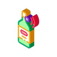 Beverage Bottle with Signal Sensor isometric icon vector illustration