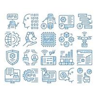 Rpa Robotic Process Automation icon hand drawn illustration vector