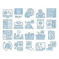 Renting Movies Service icon hand drawn illustration vector