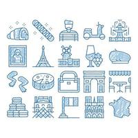 France Country Travel icon hand drawn illustration vector