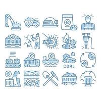 Coal Mining Equipment icon hand drawn illustration vector