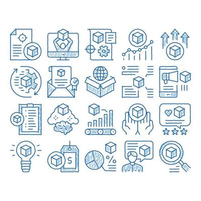 Product Manager Work icon hand drawn illustration