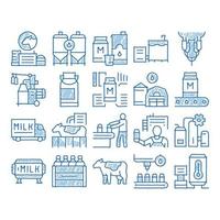 Milk Factory Product icon hand drawn illustration vector