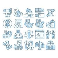 Trade War Business icon hand drawn illustration vector