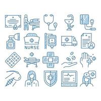 Nurse Medical Aid icon hand drawn illustration vector