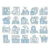 Duty Free Shop Store icon hand drawn illustration vector