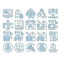 Refinance Financial icon hand drawn illustration vector