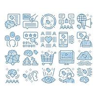 Neuromarketing Business Strategy Icons Set Vector