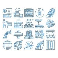 Wood Production Plant icon hand drawn illustration vector