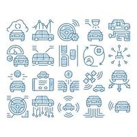 Smart Car Technology icon hand drawn illustration vector