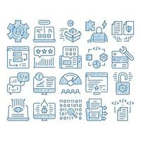 Software Testing And Analysis Icons Set Vector