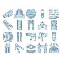 Optical Fiber Cable icon hand drawn illustration vector