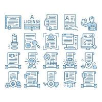 icono de certificado de licencia dibujado a mano ilustración vector