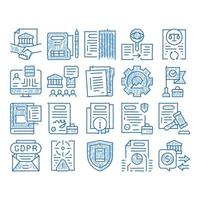 Policies Data Process icon hand drawn illustration vector