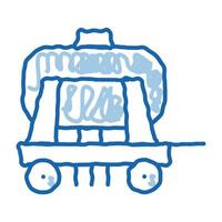 carga agua remolque vehículo garabato icono dibujado a mano ilustración vector