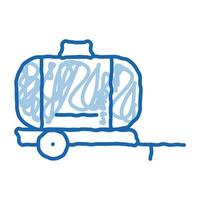 Uniaxial Trailer Vehicle doodle icon hand drawn illustration vector