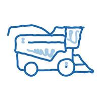 Farming Harvester Vehicle doodle icon hand drawn illustration vector