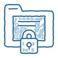 Padlock Site Coding System doodle icon hand drawn illustration vector
