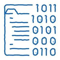 Binary File Coding System doodle icon hand drawn illustration vector