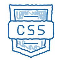 lenguaje de codificación sistema css doodle icono dibujado a mano ilustración vector