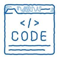 Code File Computer System doodle icon hand drawn illustration vector