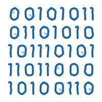 Streaming Binary Code Matrix doodle icon hand drawn illustration vector