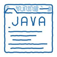 lenguaje de codificación sistema java doodle icono dibujado a mano ilustración vector