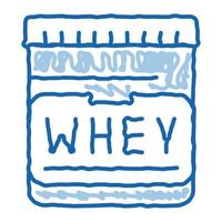 Whey Protein Container Sport doodle icon hand drawn illustration vector