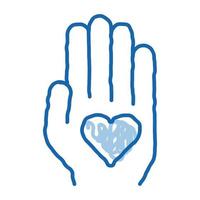 Volunteers Support Hand Love doodle icon hand drawn illustration vector